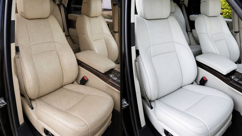 Range Rover — перетяжка сидений светлой кожей